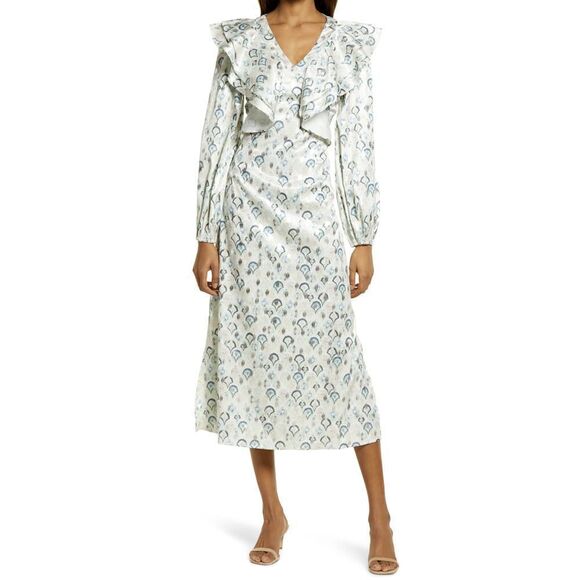 𝅺NEVER Fully Dressed Marble Happy Long Sleeve Dress - Picture 1 of 2